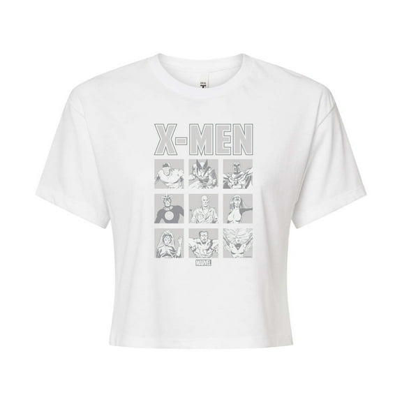 Marvel X-Men - Comic Character Grid - Juniors Cropped Graphic T-Shirt