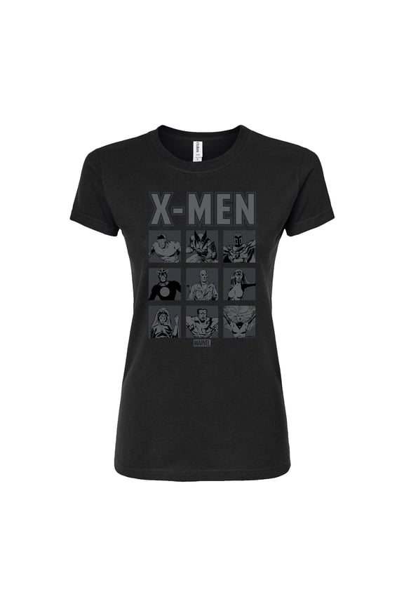 X-Men - Comic Character Grid - Juniors Fitted Graphic T-Shirt