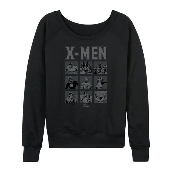 Marvel X-Men - Comic Character Grid - Women's French Terry Pullover Sweatshirt