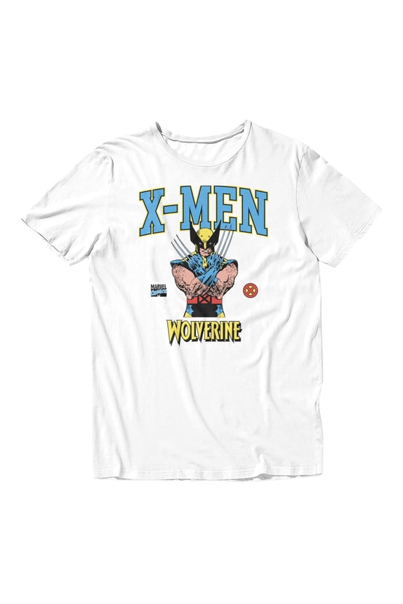 X-Men Comics Wolverine Arms Crossed Men's T Shirt (White, S-XXXL)