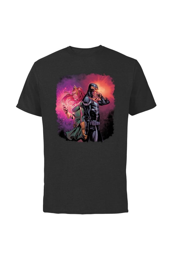 X-Men Cyclops & Jean Grey Variant Valentine's Day - Short Sleeve Cotton T-Shirt for Adults - Customized-Black