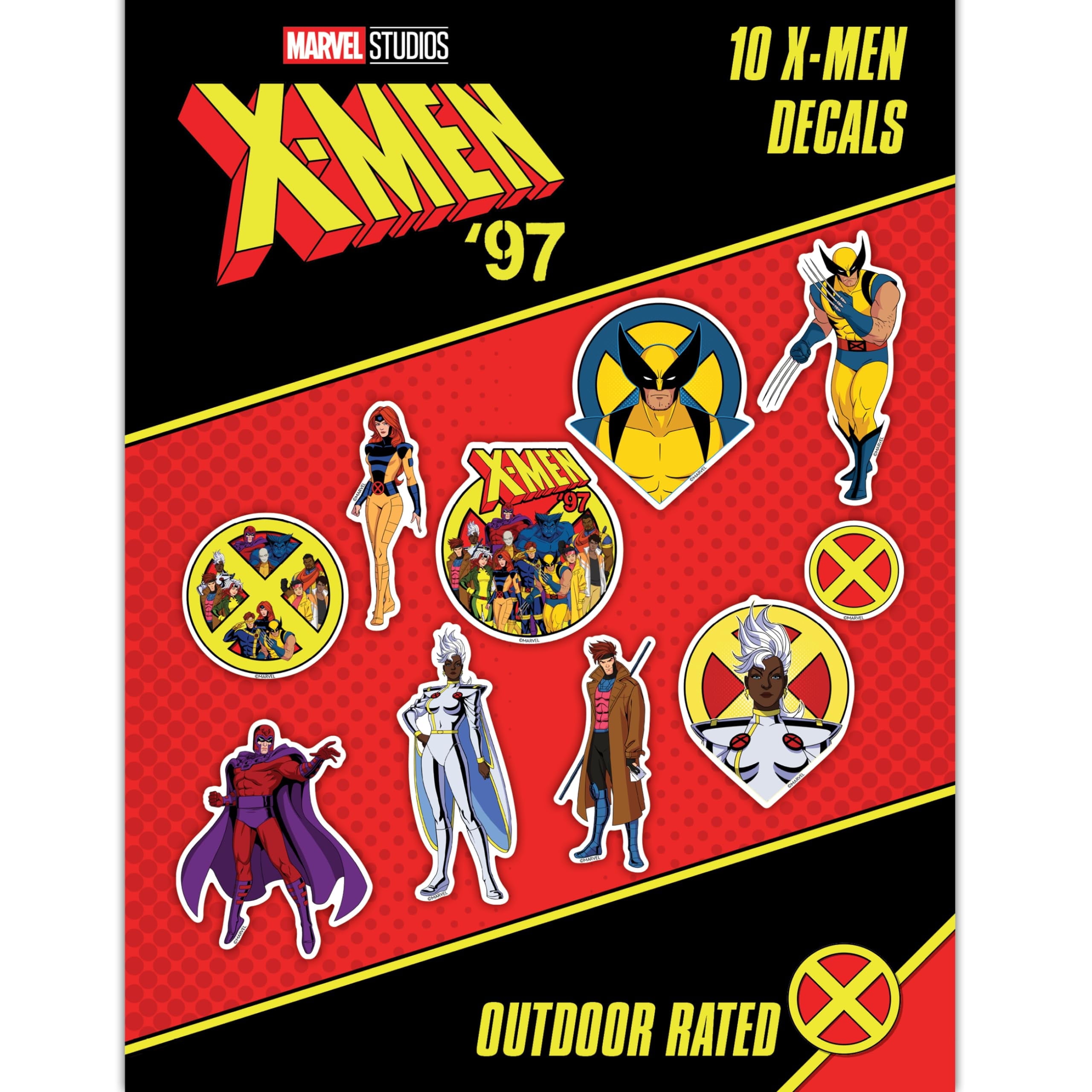 Marvel X-Men Decals - Set of 10 Wolverine, Storm, Jean Grey, Gambit, Magneto, Logo Retro Comic Vinyl Stickers for Water Bottle Laptop Car Truck Waterproof Bumper Stickers XMen Decals