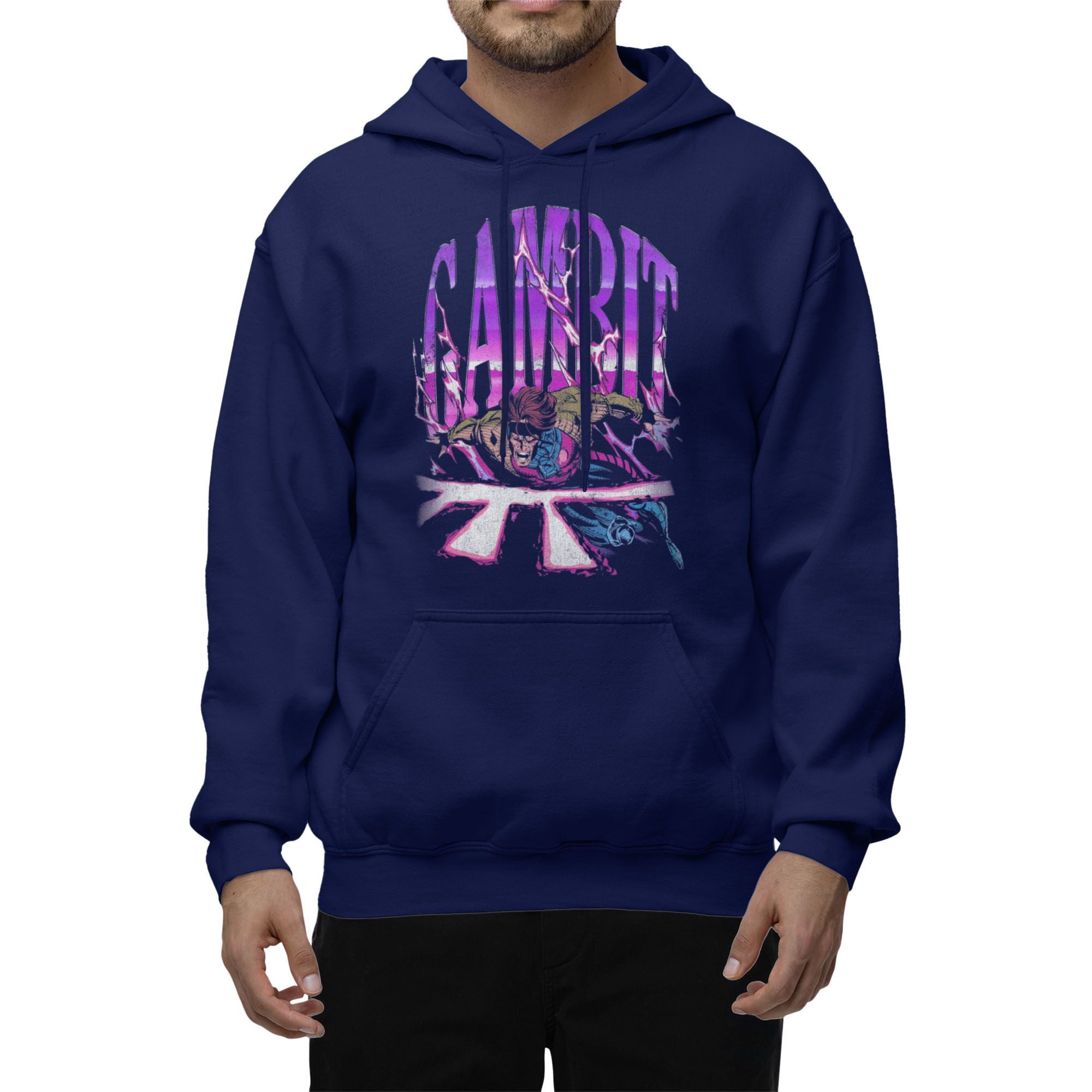 Marvel X-Men Gambit Distressed Men's Hoodie (Navy, S-XXXL) - Walmart.com