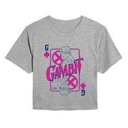 Marvel X-Men - Gambit Playing Card - Juniors Cropped Graphic T-Shirt