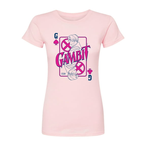 Marvel X-Men - Gambit Playing Card - Juniors Fitted Graphic T-Shirt