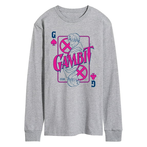 Marvel X-Men - Gambit Playing Card - Men's Long Sleeve Graphic T-Shirt