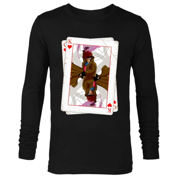 Marvel X-Men Gambit Playing Cards 90s - Long Sleeve T-Shirt for Men – Customized-Black