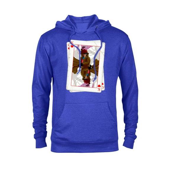 Marvel X-Men Gambit Playing Cards 90s - Pullover Hoodie for Adults – Customized-Royal Heather