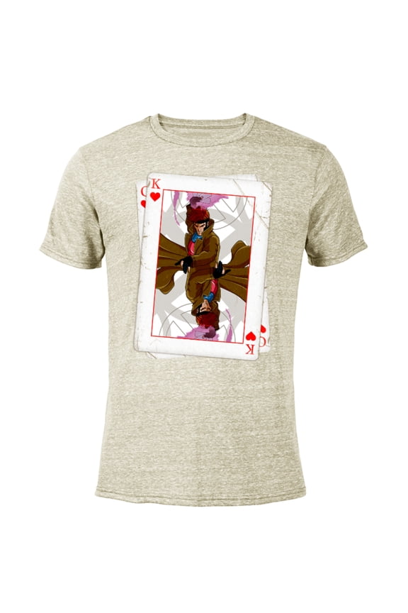 X-Men Gambit Playing Cards 90s - Short Sleeve Blended T-Shirt for Adults – Customized-Yellow