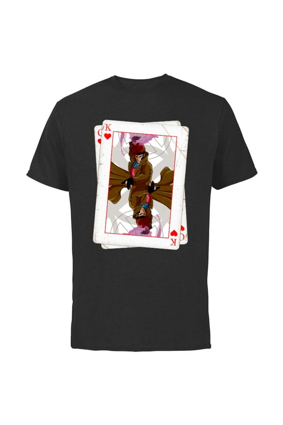 X-Men Gambit Playing Cards 90s - Short Sleeve Cotton T-Shirt for Adults - Customized-Black