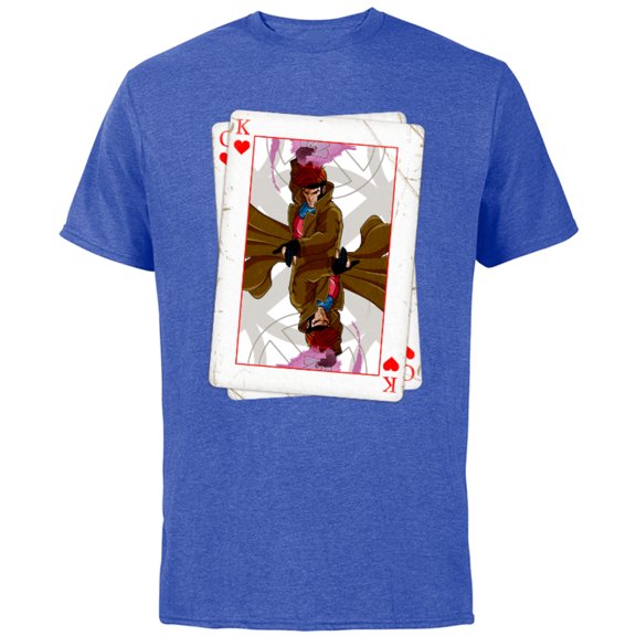 Marvel X-Men Gambit Playing Cards 90s - Short Sleeve Cotton T-Shirt for Adults - Customized-Royal Heather