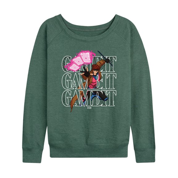 Marvel X-Men - Gambit Stack - Women's French Terry Pullover Sweatshirt