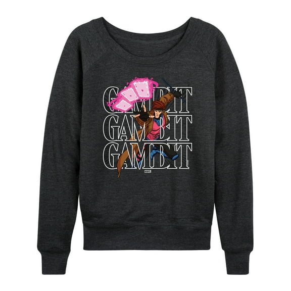 Marvel X-Men - Gambit Stack - Women's French Terry Pullover Long Sleeve Shirt