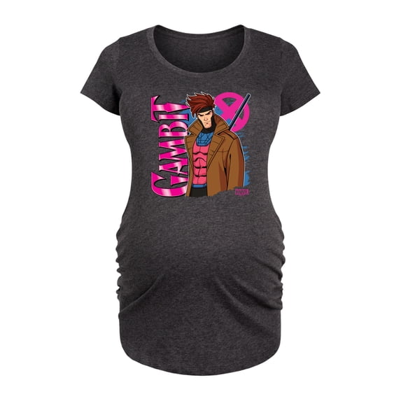 Marvel X-Men - Gambit With Logo - Maternity Scoop Neck Graphic T-Shirt