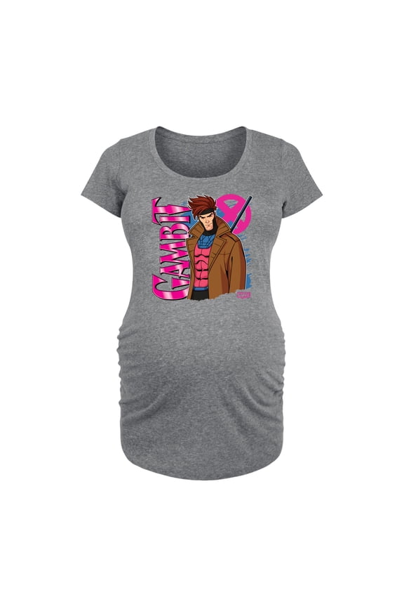 X-Men - Gambit With Logo - Maternity Scoop Neck Graphic T-Shirt