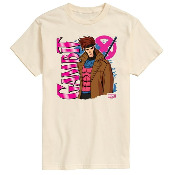 Marvel X-Men - Gambit With Logo - Men's Short Sleeve Graphic T-Shirt