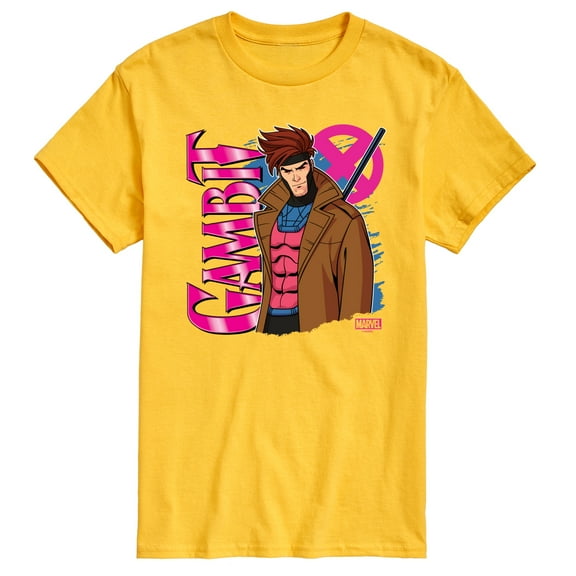 Marvel X-Men - Gambit With Logo - Men's Short Sleeve Graphic T-Shirt