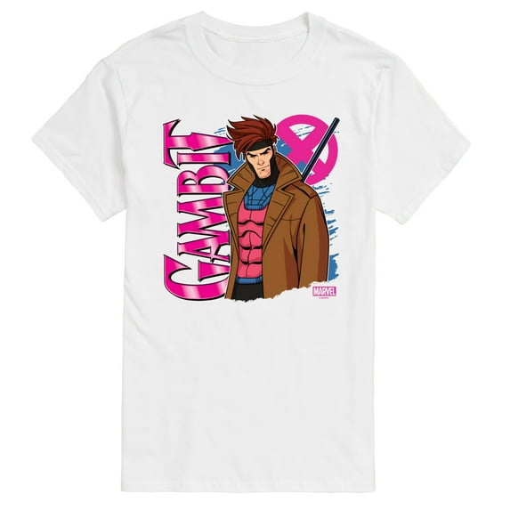 Marvel X-Men - Gambit With Logo - Men's Short Sleeve Graphic T-Shirt
