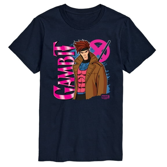 Marvel X-Men - Gambit With Logo - Men's Short Sleeve Graphic T-Shirt