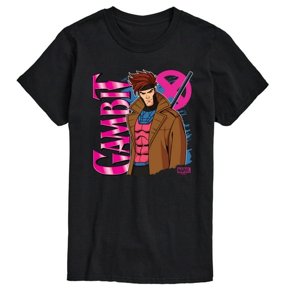 Marvel X-Men - Gambit With Logo - Men's Short Sleeve Graphic T-Shirt