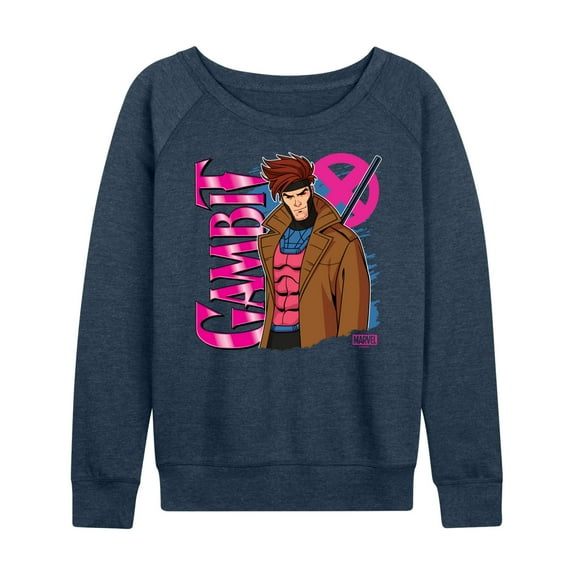 Marvel X-Men - Gambit With Logo - Women's French Terry Pullover Sweatshirt