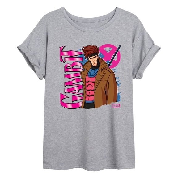 Marvel X-Men - Gambit With Logo - Women's Oversized Graphic T-Shirt