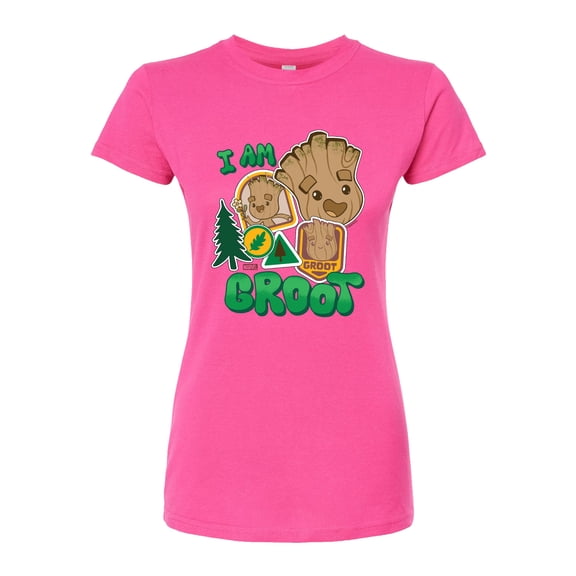 Marvel X-Men - Groot Sticker - Juniors Fitted Graphic T-Shirt