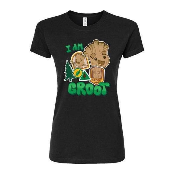 Marvel X-Men - Groot Sticker - Juniors Fitted Graphic T-Shirt