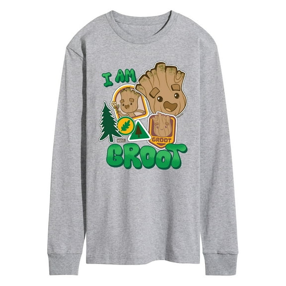 Marvel X-Men - Groot Sticker - Men's Long Sleeve Graphic T-Shirt