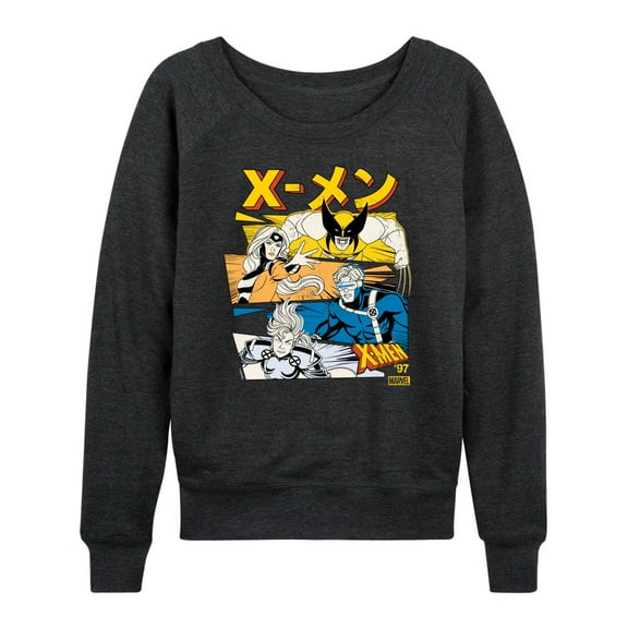 Marvel X-Men - Kanji Stacked - Women's French Terry Pullover Sweatshirt