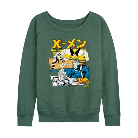 Marvel X-Men - Kanji Stacked - Women's French Terry Pullover Sweatshirt