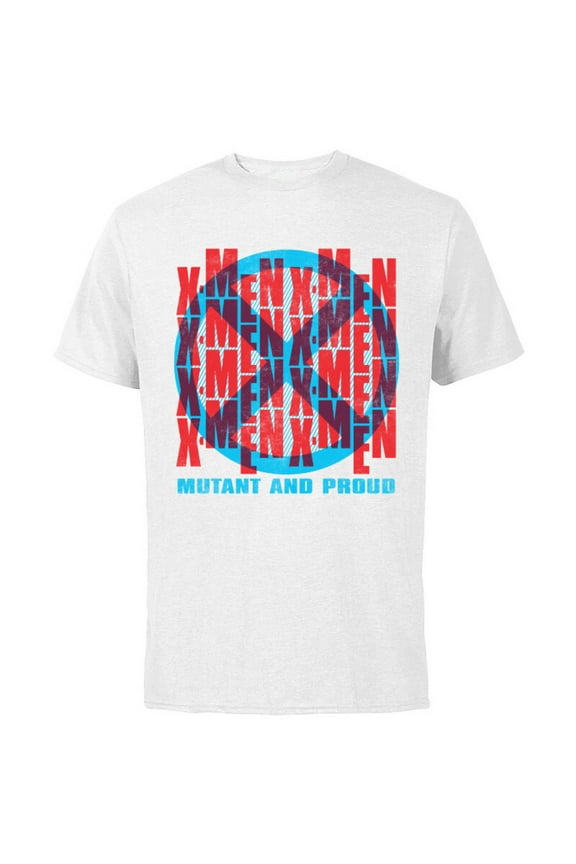 X-Men Logo Mutant and Proud - Short Sleeve Cotton T-Shirt for Adults - Customized-White