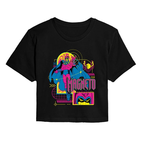 Marvel X-Men - Magneto Vaporwave - Juniors Cropped Graphic T-Shirt