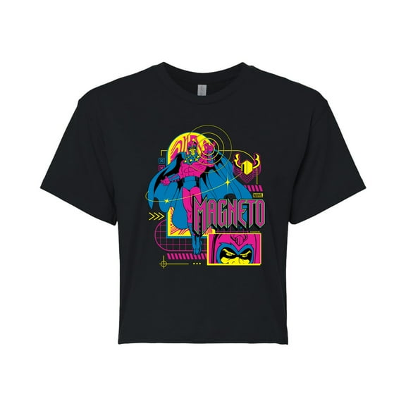 Marvel X-Men - Magneto Vaporwave - Juniors Cropped Graphic T-Shirt