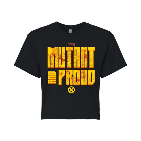 Marvel X-Men - Mutant And Proud - Juniors Cropped Graphic T-Shirt