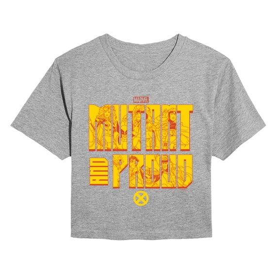 Marvel X-Men - Mutant And Proud - Juniors Cropped Graphic T-Shirt