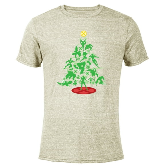 Marvel X-Men Mutant Christmas Tree - Short Sleeve Blended T-Shirt for Adults – Customized-Yellow