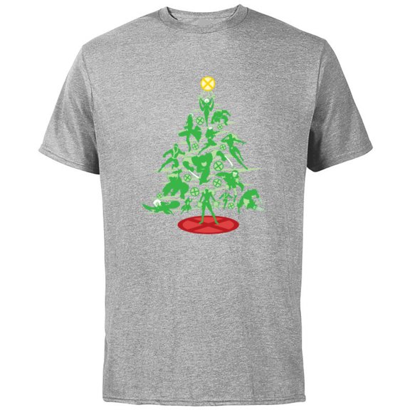 Marvel X-Men Mutant Christmas Tree - Short Sleeve Cotton T-Shirt for Adults - Customized-Athletic Heather