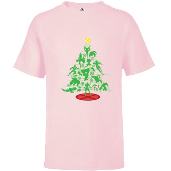 Marvel X-Men Mutant Christmas Tree - Short Sleeve T-Shirt for Kids – Customized-Soft Pink