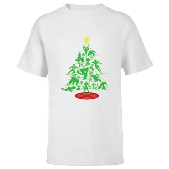 Marvel X-Men Mutant Christmas Tree - Short Sleeve T-Shirt for Kids – Customized-White
