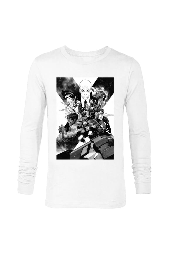 X-Men Mutant Super Heroes Black and White - Long Sleeve T-Shirt for Men – Customized-White