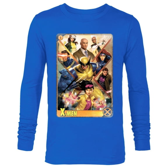 Marvel X-Men Mutant Super Heroes Trading Card - Long Sleeve T-Shirt for Men – Customized-Royal