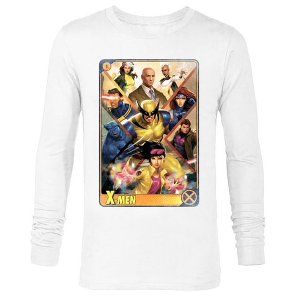 Marvel X-Men Mutant Super Heroes Trading Card - Long Sleeve T-Shirt for Men – Customized-White
