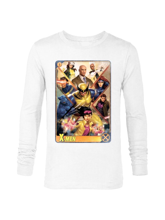 X-Men Mutant Super Heroes Trading Card - Long Sleeve T-Shirt for Men – Customized-White