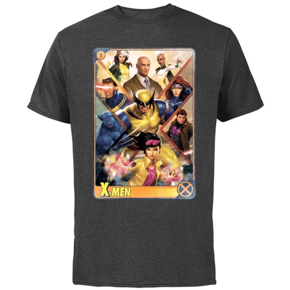 Marvel X-Men Mutant Super Heroes Trading Card - Short Sleeve Cotton T-Shirt for Adults - Customized-Charcoal