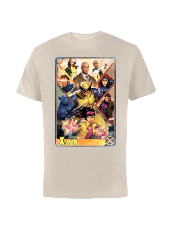 X-Men Mutant Super Heroes Trading Card - Short Sleeve Cotton T-Shirt for Adults - Customized-Natural