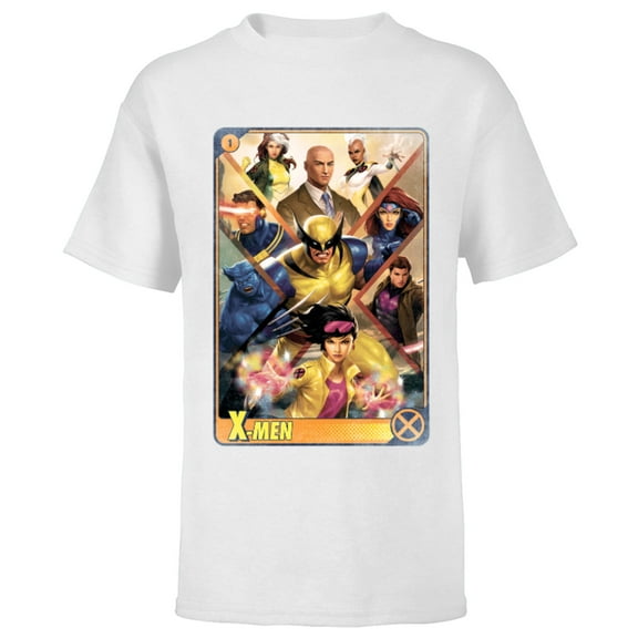 Marvel X-Men Mutant Super Heroes Trading Card - Short Sleeve T-Shirt for Kids – Customized-White