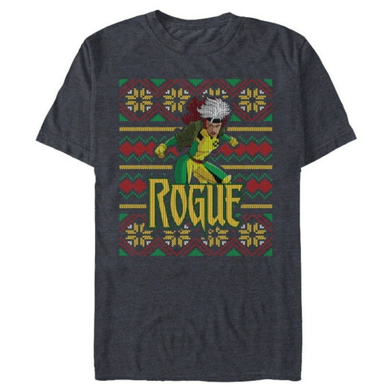 Marvel X-Men Rogue Holiday Sweater - Short Sleeve Blended T-Shirt for Adults - Customized-Navy Heather