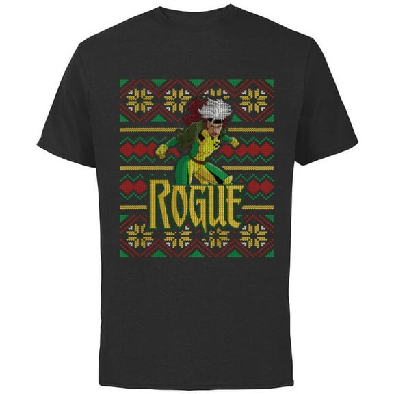 Marvel X-Men Rogue Holiday Sweater - Short Sleeve Cotton T-Shirt for Adults - Customized-Black