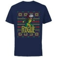 thumbnail image 1 of Marvel X-Men Rogue Holiday Sweater - Short Sleeve Cotton T-Shirt for Adults - Customized-Navy, 1 of 5